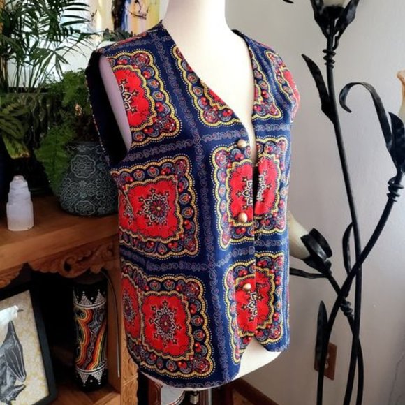 Vintage 60s Psychedelic Chain Vest - Picture 3 of 6